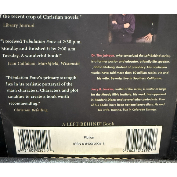 Tribulation Force Jenkins LaHaye Paperback Left Behind Series Book 2 - Picture 5 of 10